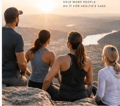 Health-minded community members together outdoors